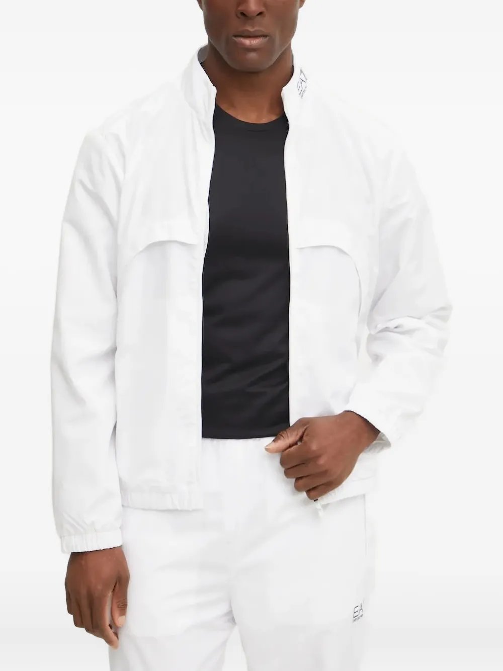 Ea7 Emporio Armani logo-print zip-up jacket Wit