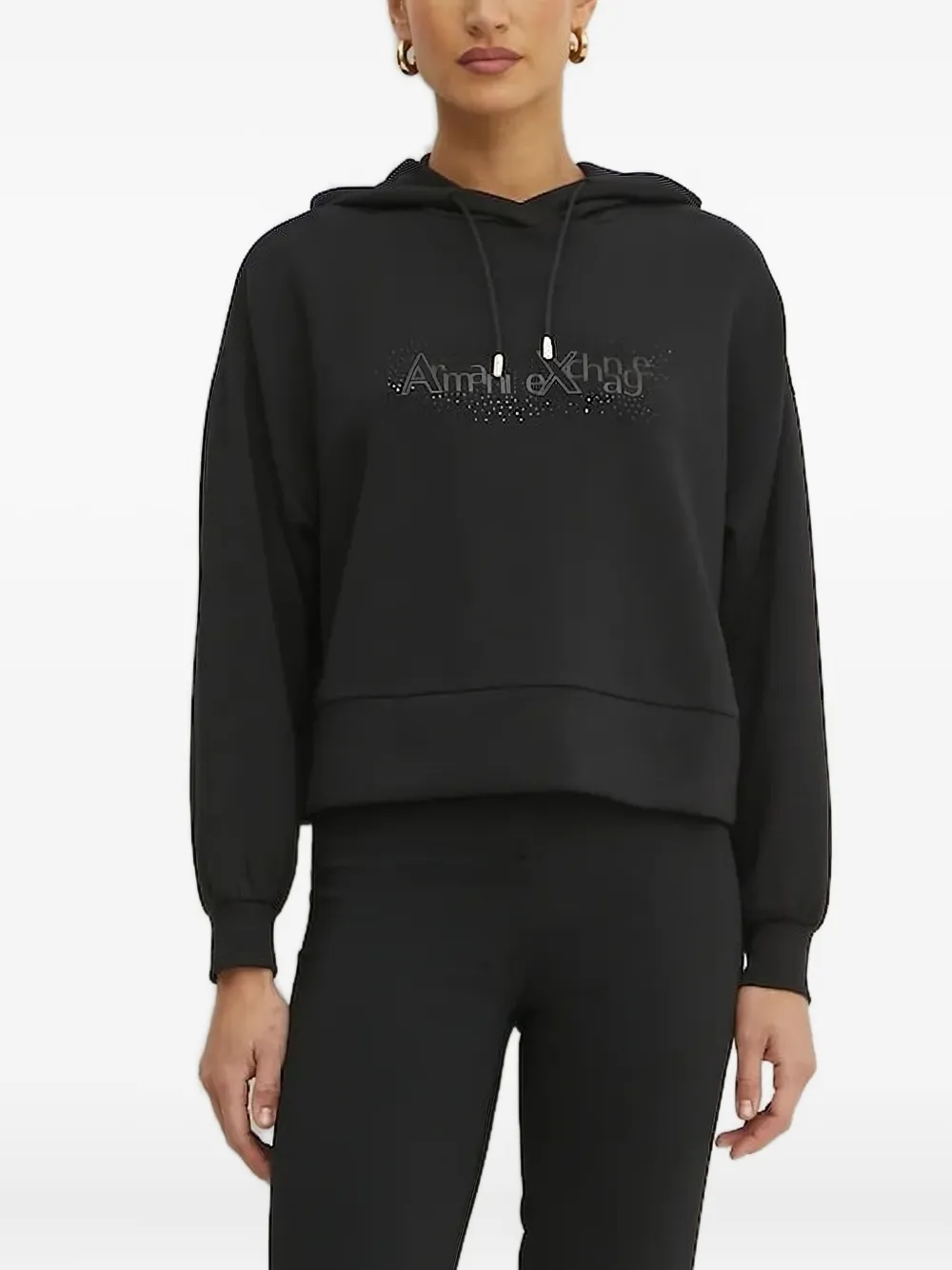 Armani Exchange crystal-embellished hoodie | Black | Image 1