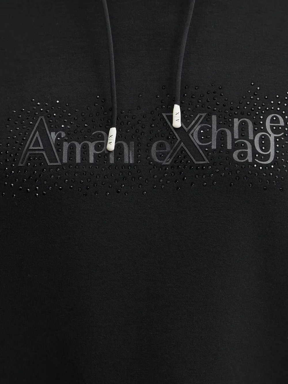 Armani Exchange Hoodie verfraaid met kristallen Zwart