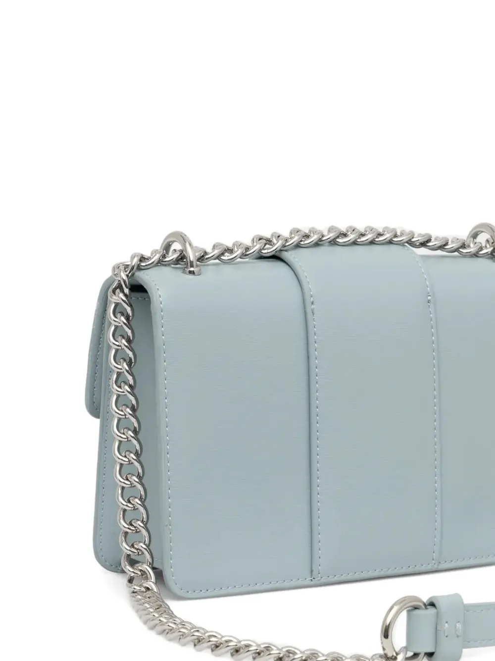 Armani Exchange Flap-front Chain-strap Satchel In Blue