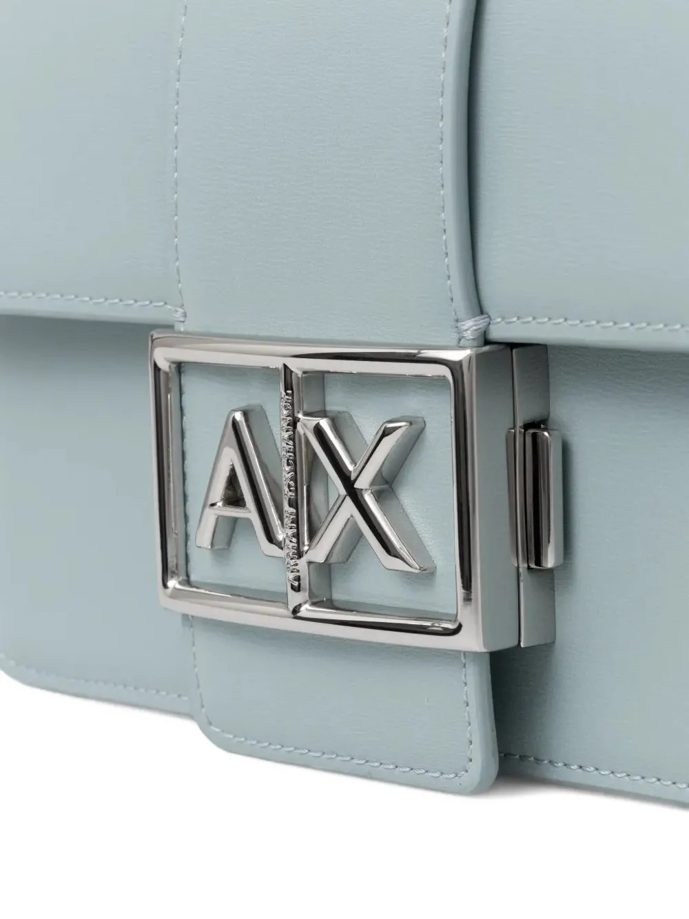 Armani Exchange Flap-front Chain-strap Satchel In Blue