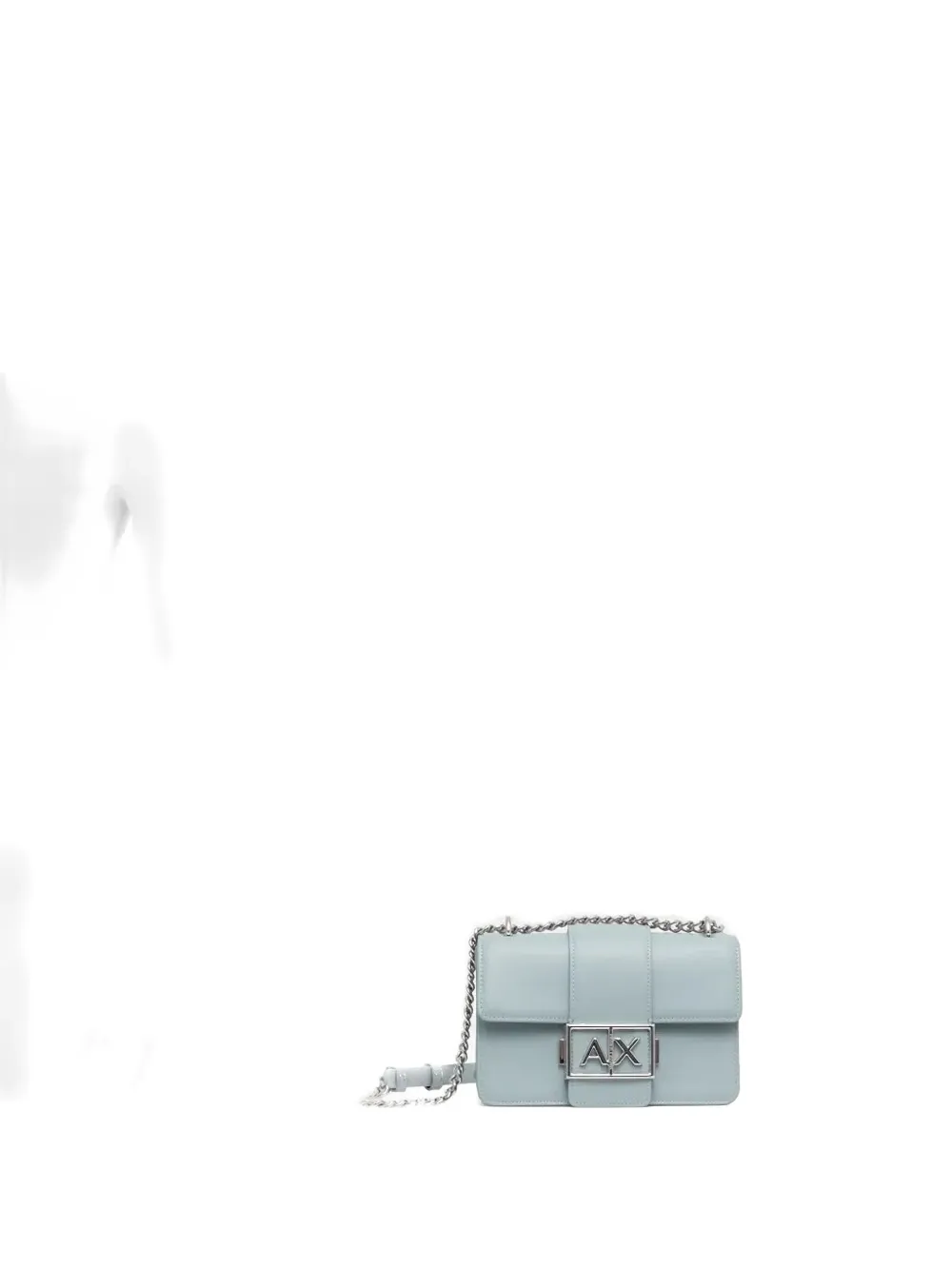 Armani Exchange Flap-front Chain-strap Satchel In Blue