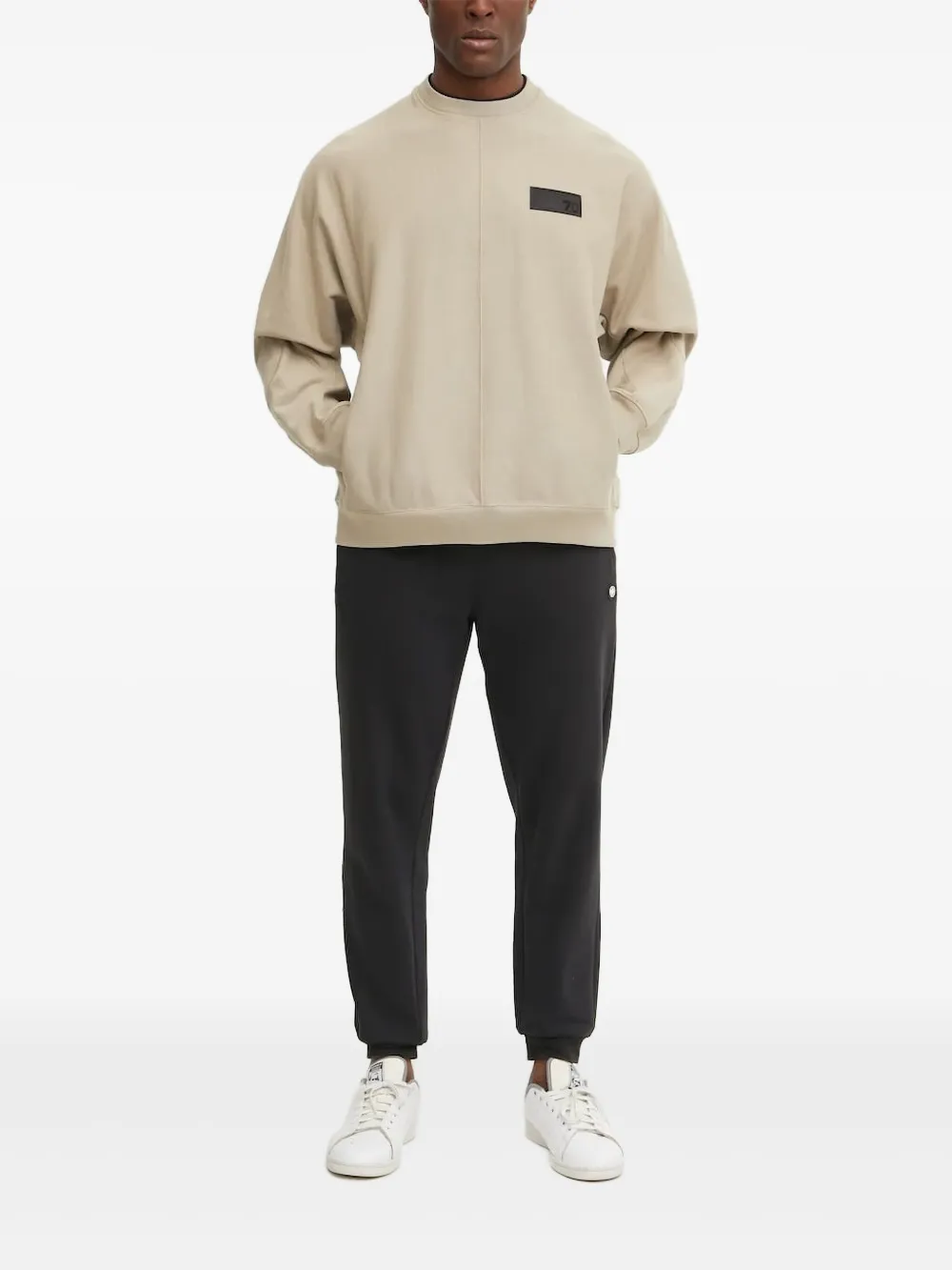 Ea7 Emporio Armani front-patch sweatshirt Beige