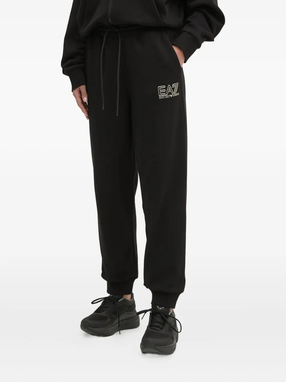 Ea7 Emporio Armani logo-print tracksuit Zwart