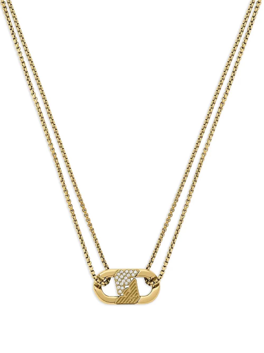 Emporio Armani crystal-embellished pendant necklace - Gold