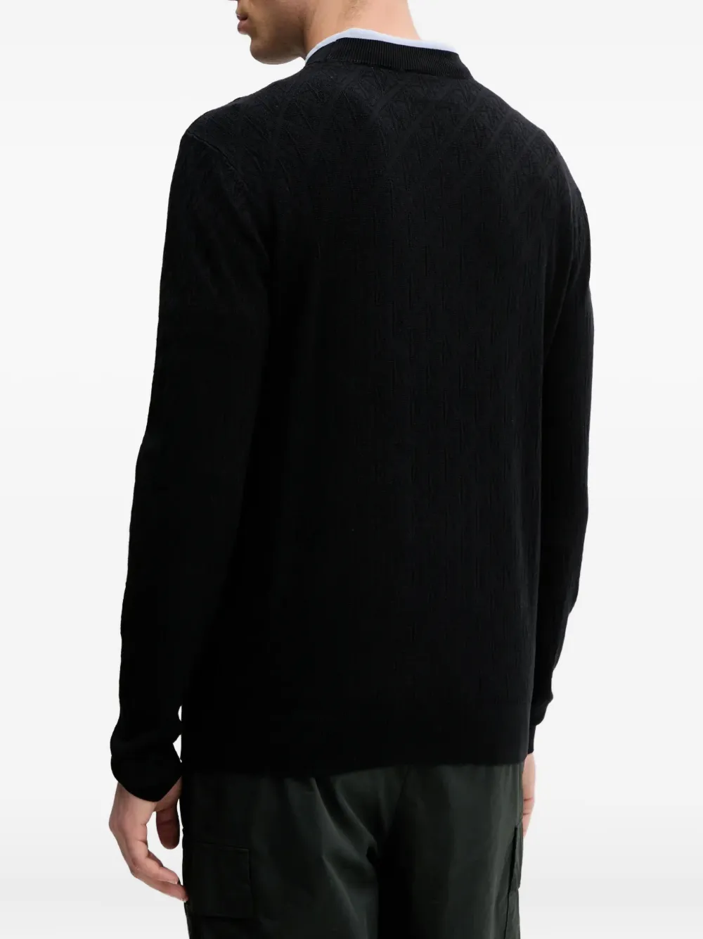 Armani Exchange Geometric-pattern Jumper In Black