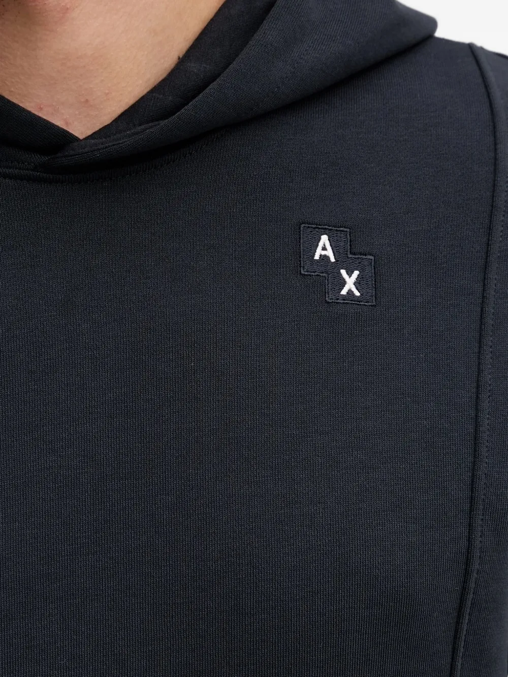 Armani Exchange embroidered-logo hoodie Blauw