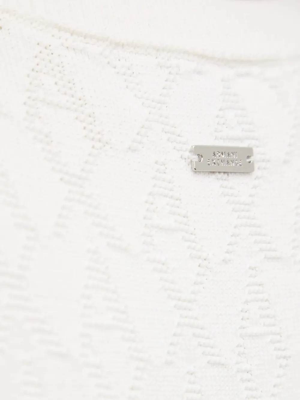 Armani Exchange Kabelgebreide mouwloze mini-jurk Wit