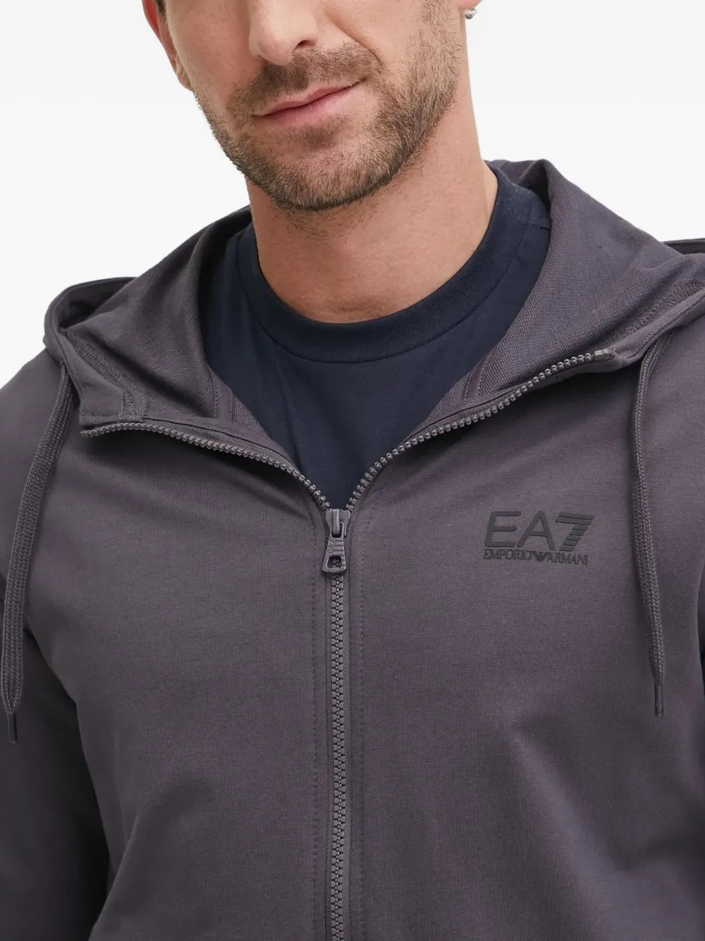 Ea7 Emporio Armani Hoodie met logodetail Grijs