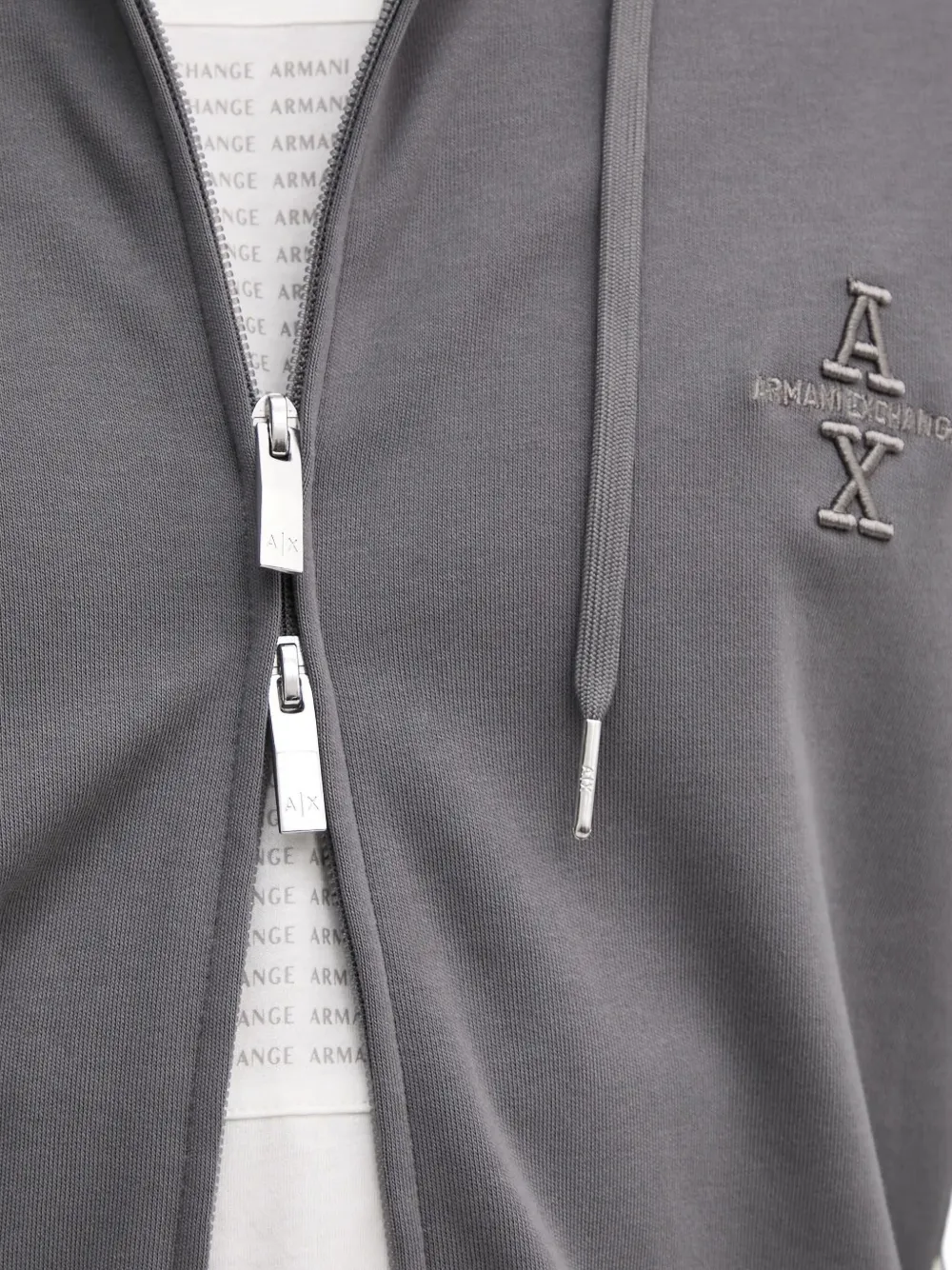 Armani Exchange Hoodie met geborduurd logo Grijs