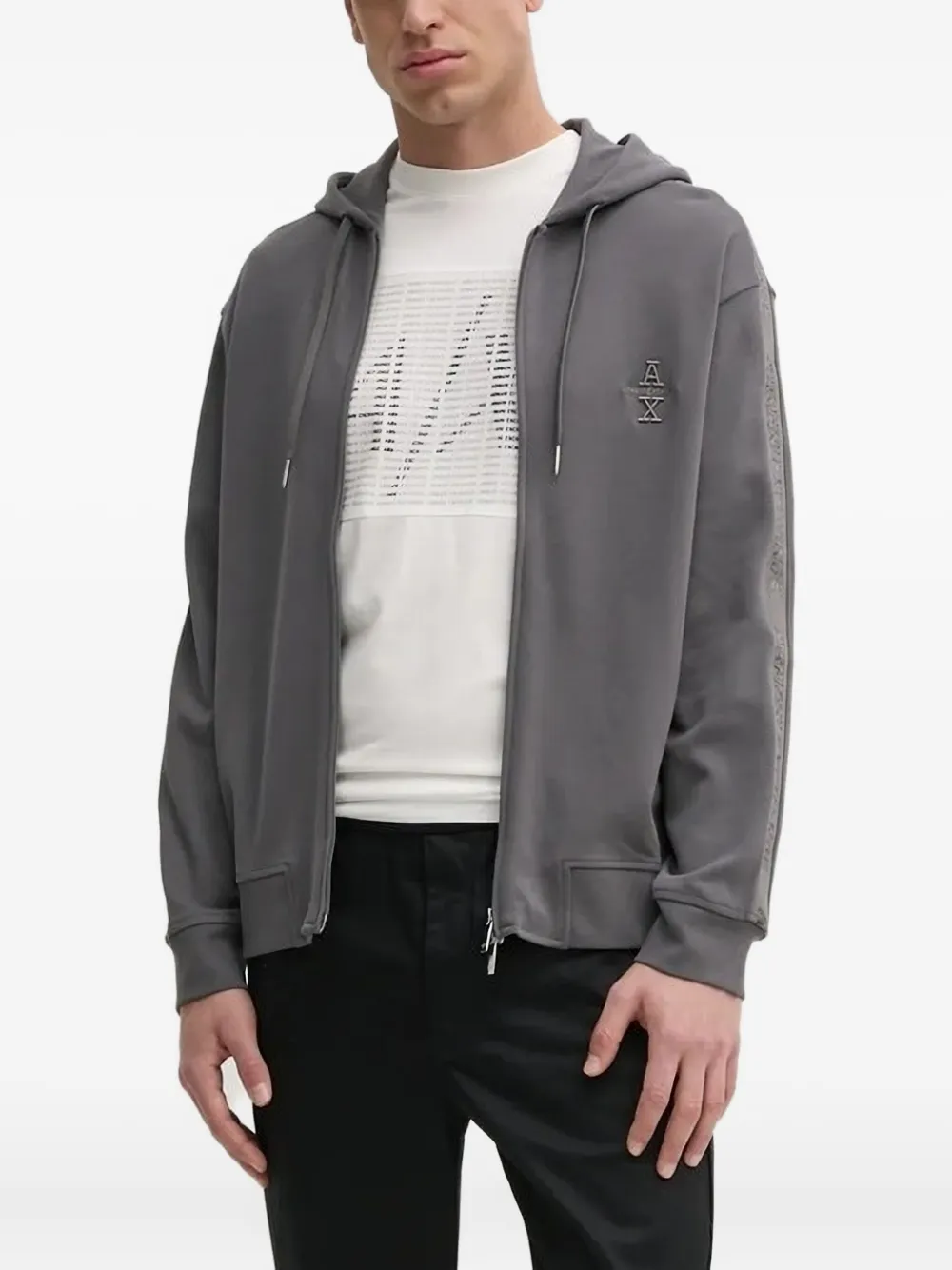 Armani Exchange Hoodie met geborduurd logo Grijs