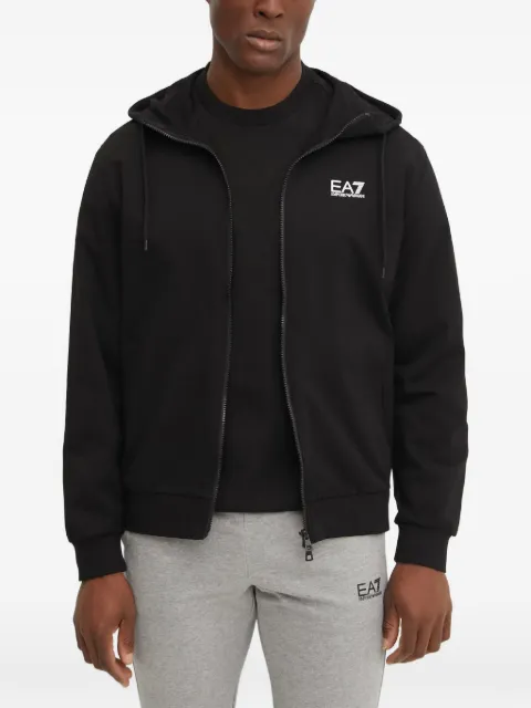 Ea7 Emporio Armani hoodie con cierre y logo estampado
