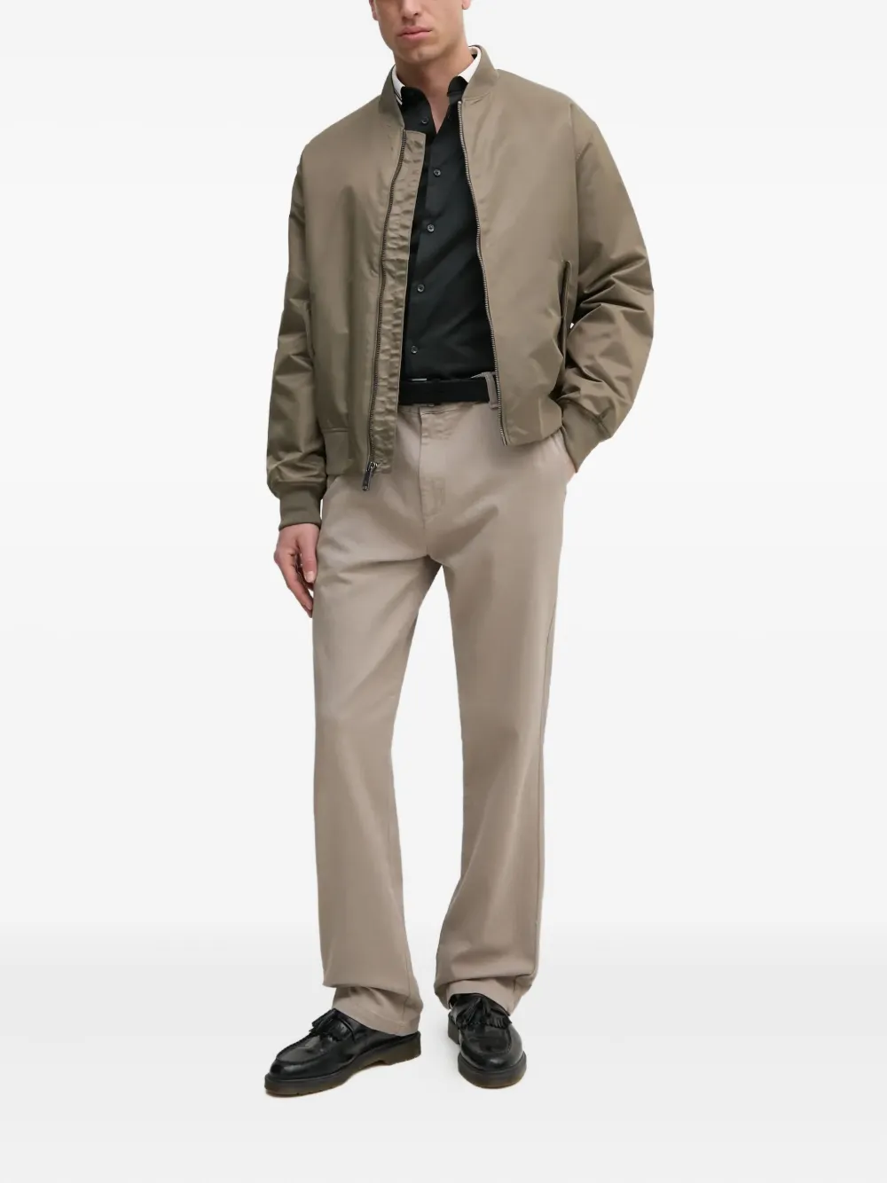 Armani Exchange tipped-collar shirt - Groen