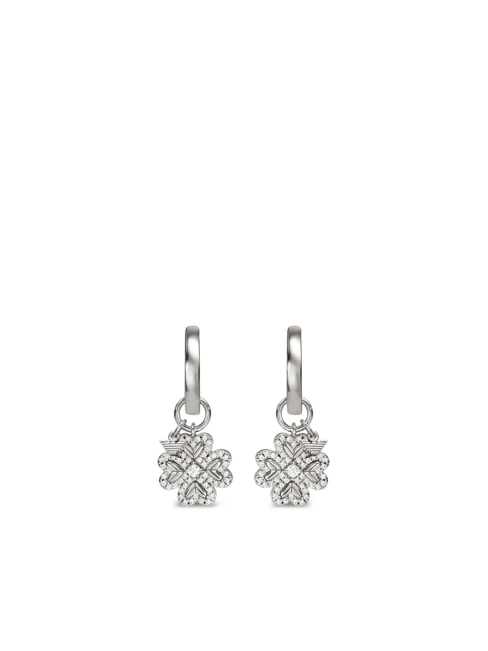 Emporio Armani flower-pendant hoop earrings | Silver | Image 1