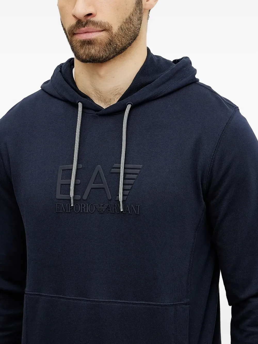 Ea7 Emporio Armani Hoodie met EA7-patroon Blauw