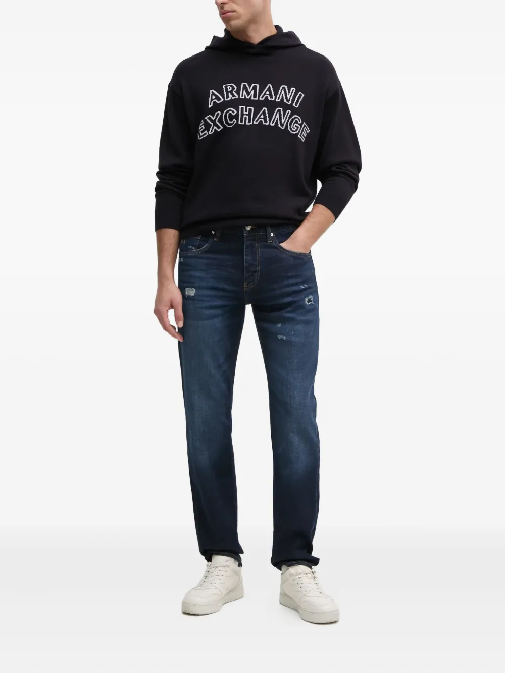 Armani Exchange logo-intarsia hoodie | Hoodies | Image 2