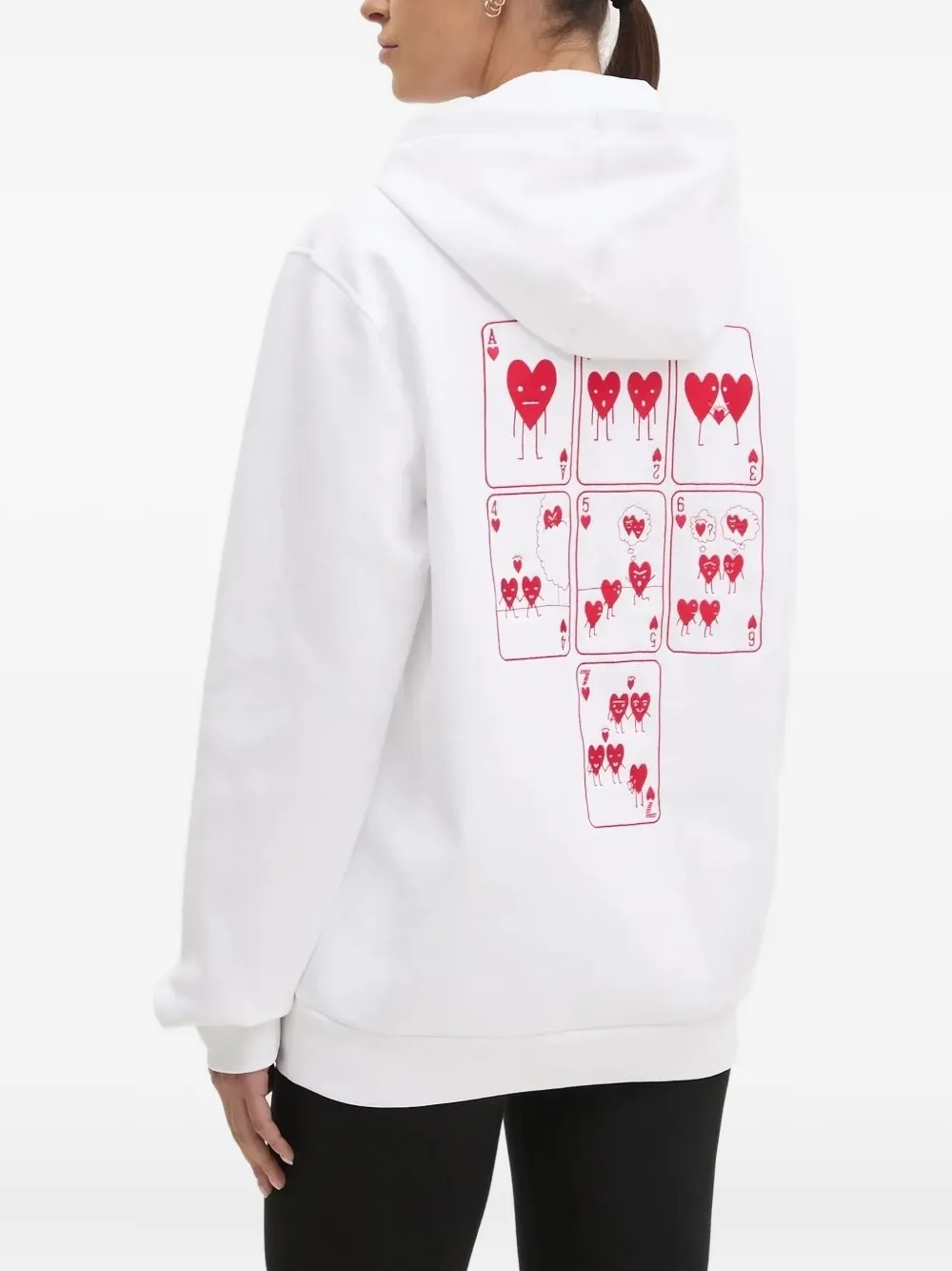 Ea7 Emporio Armani Hoodie met geborduurd hart - Wit