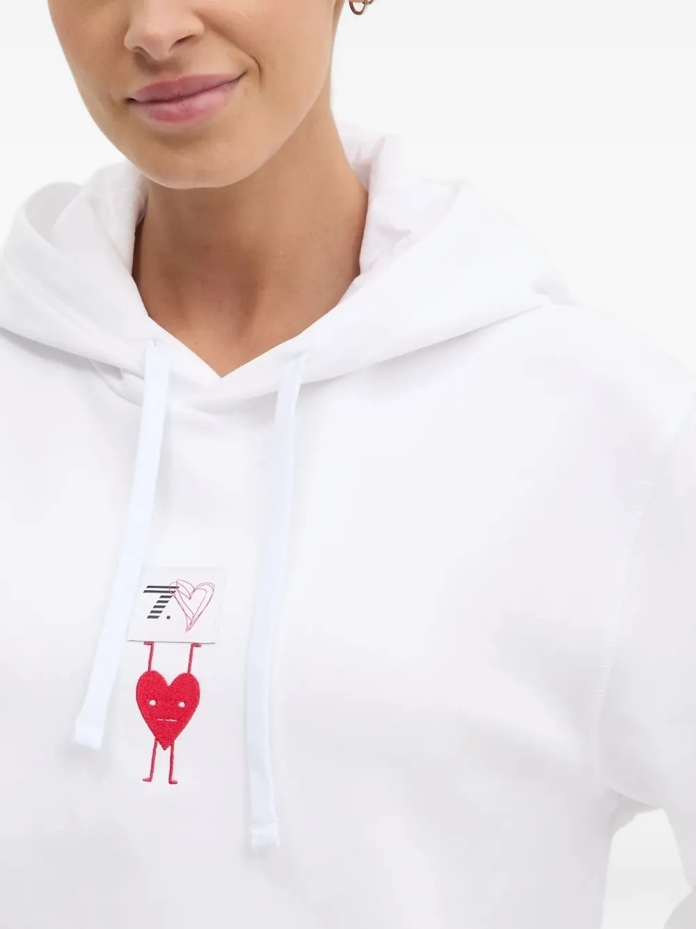 Ea7 Emporio Armani Hoodie met geborduurd hart Wit