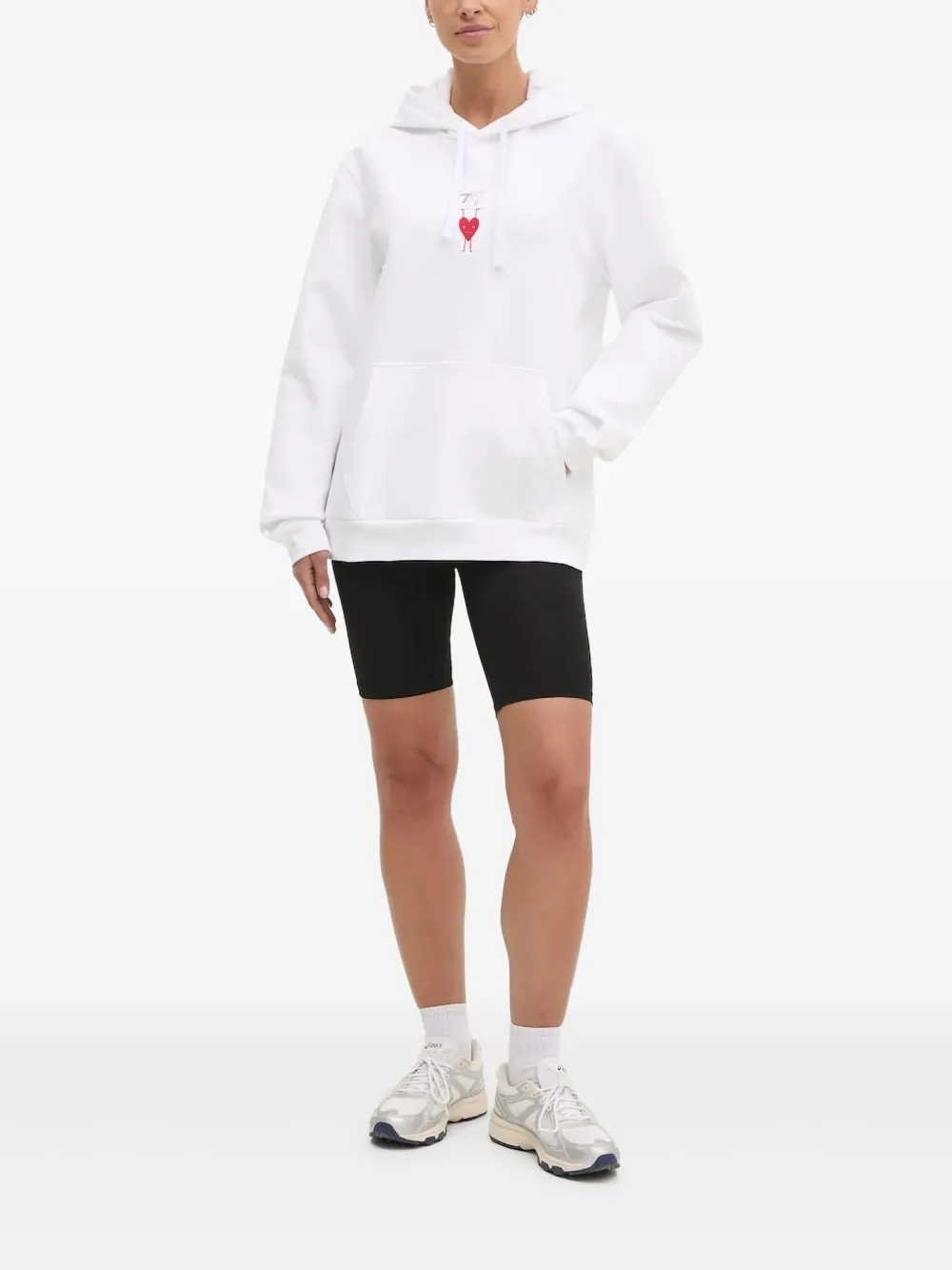 Ea7 Emporio Armani Hoodie met geborduurd hart Wit