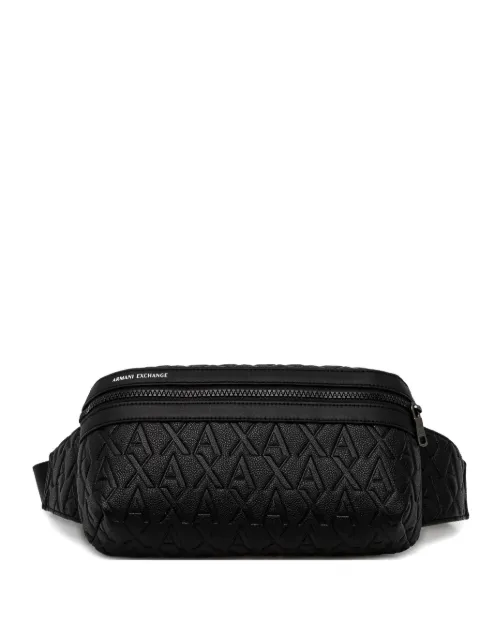 Armani Exchange logo-patterned belt bag