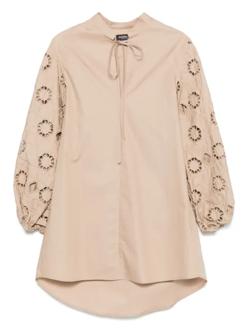 DONDUP vestido camisero con motivo bordado