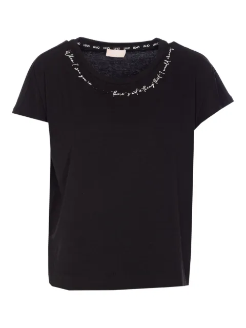 LIU JO slogan-embroidered T-shirt
