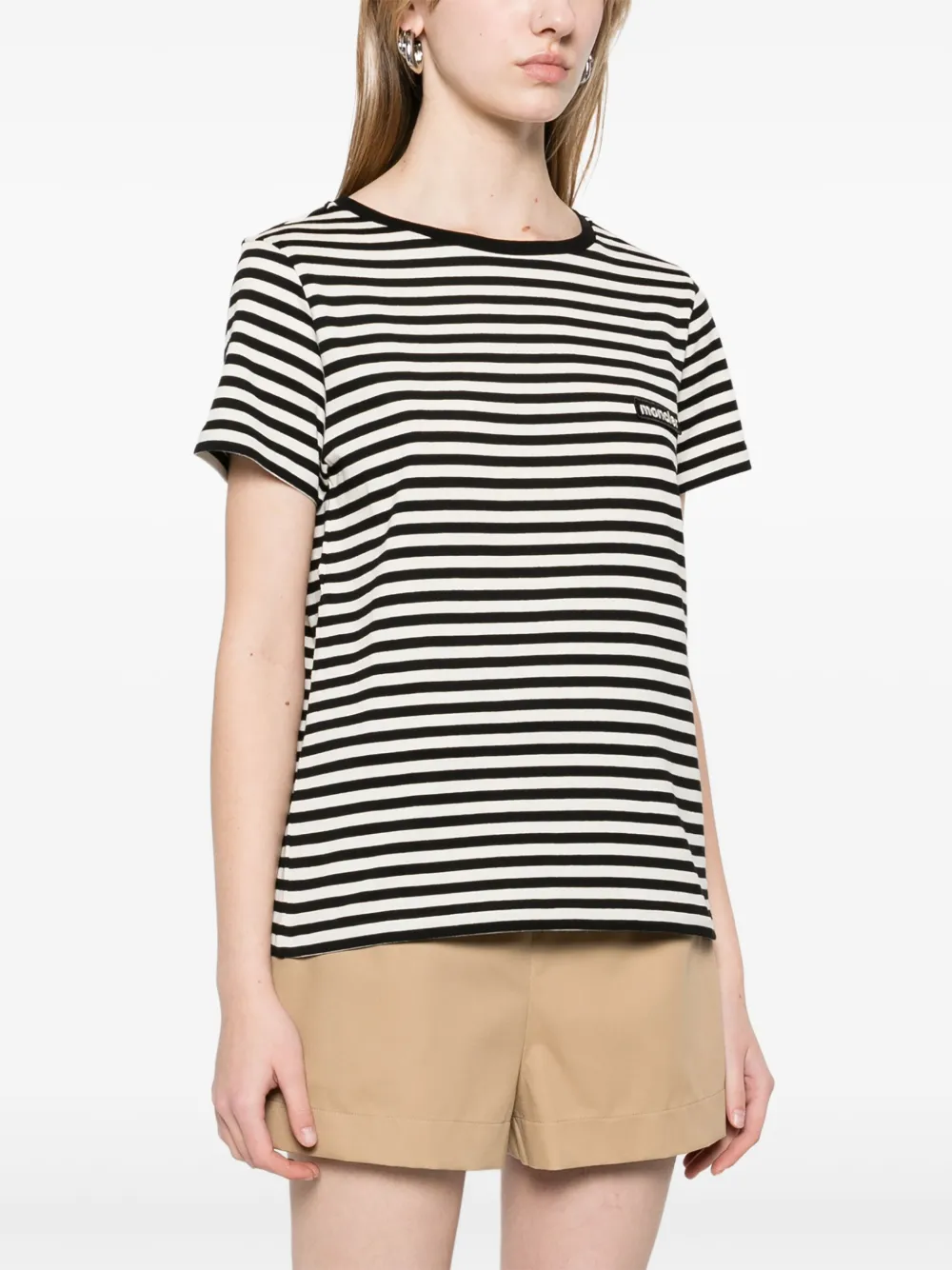 Moncler Gestreept T-shirt Zwart