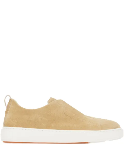 Santoni suede slip-on sneakers
