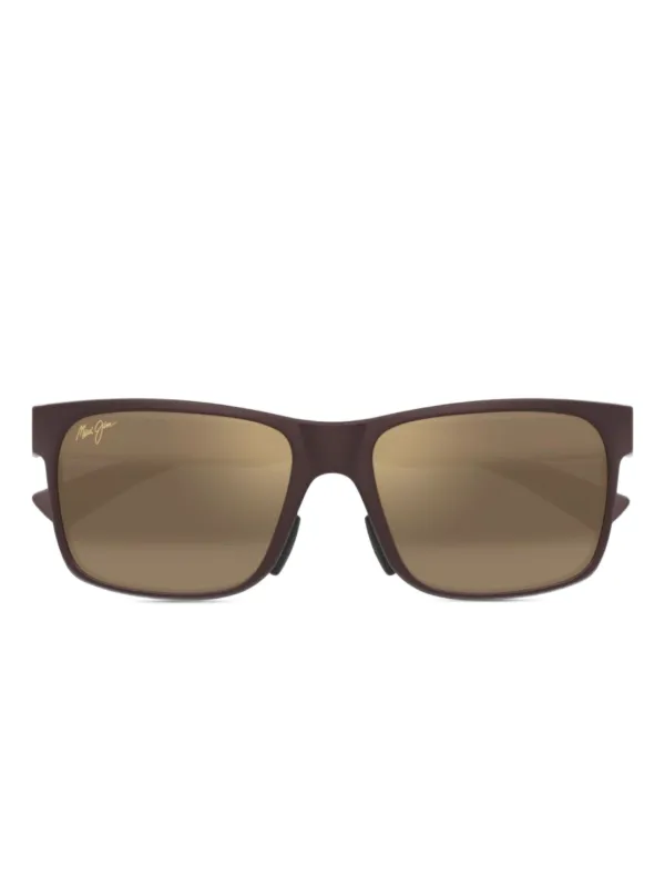 Maui Jim スクエアフレーム サングラス | ブラウン | FARFETCH JP