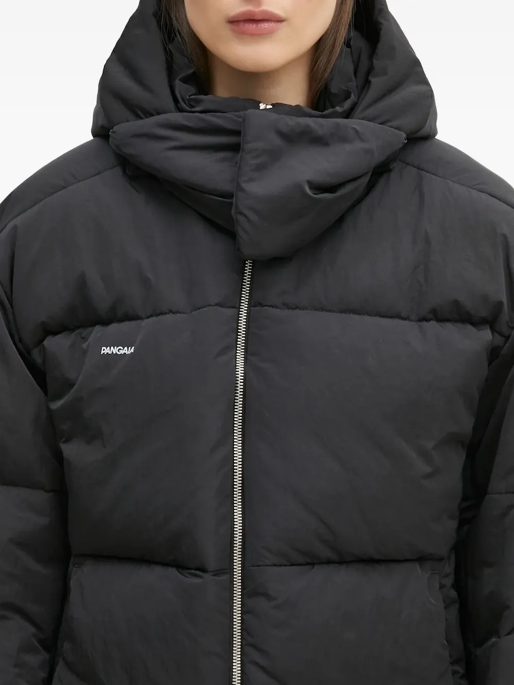 Pangaia Hooded Puffer Jacket In Black