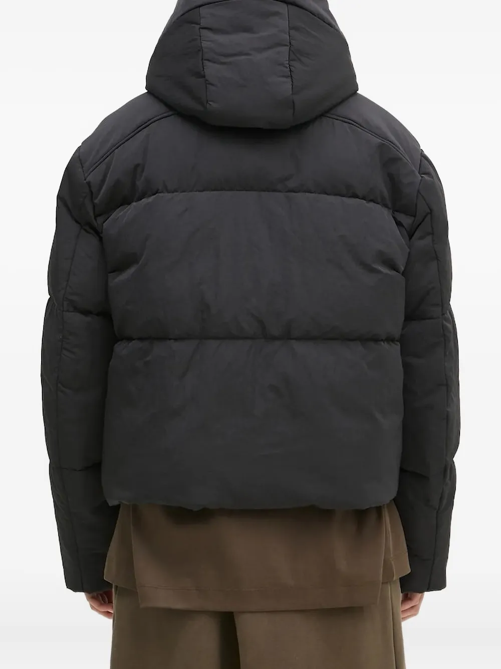 Pangaia Hooded Puffer Jacket In Black