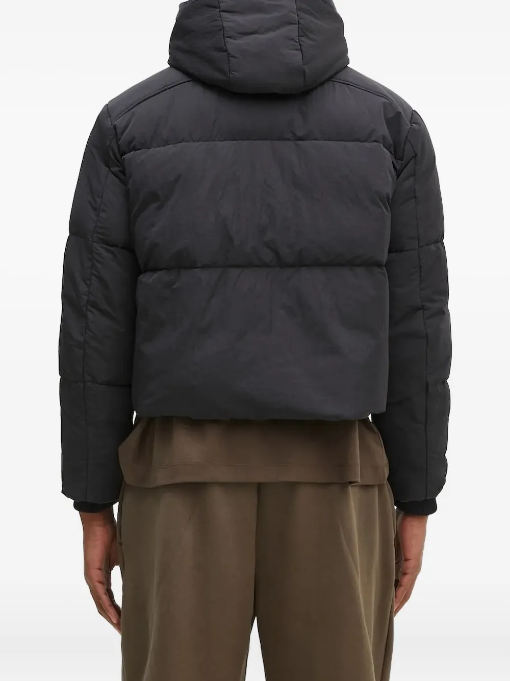 Pangaia Hooded Puffer Jacket In Black