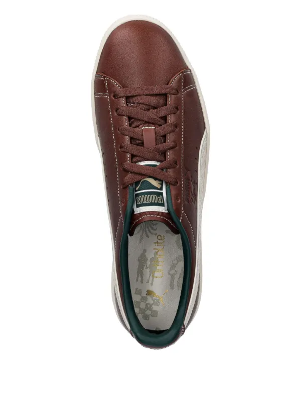 PUMA Clyde Leather lace-up Sneakers | Brown | FARFETCH