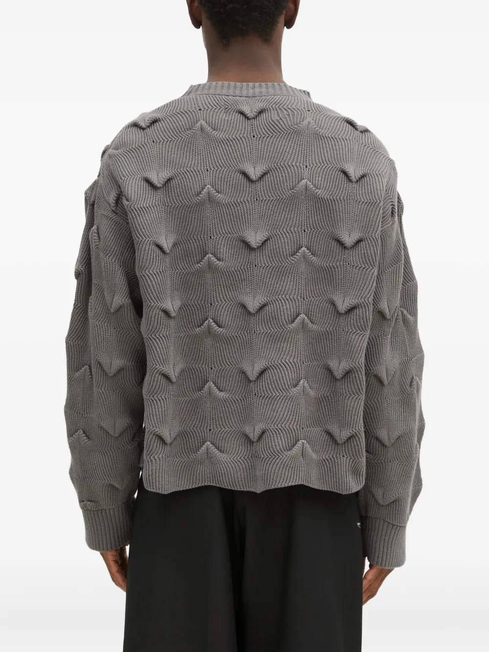  A.a. Spectrum Textured V-pattern Sweater - Grey 
