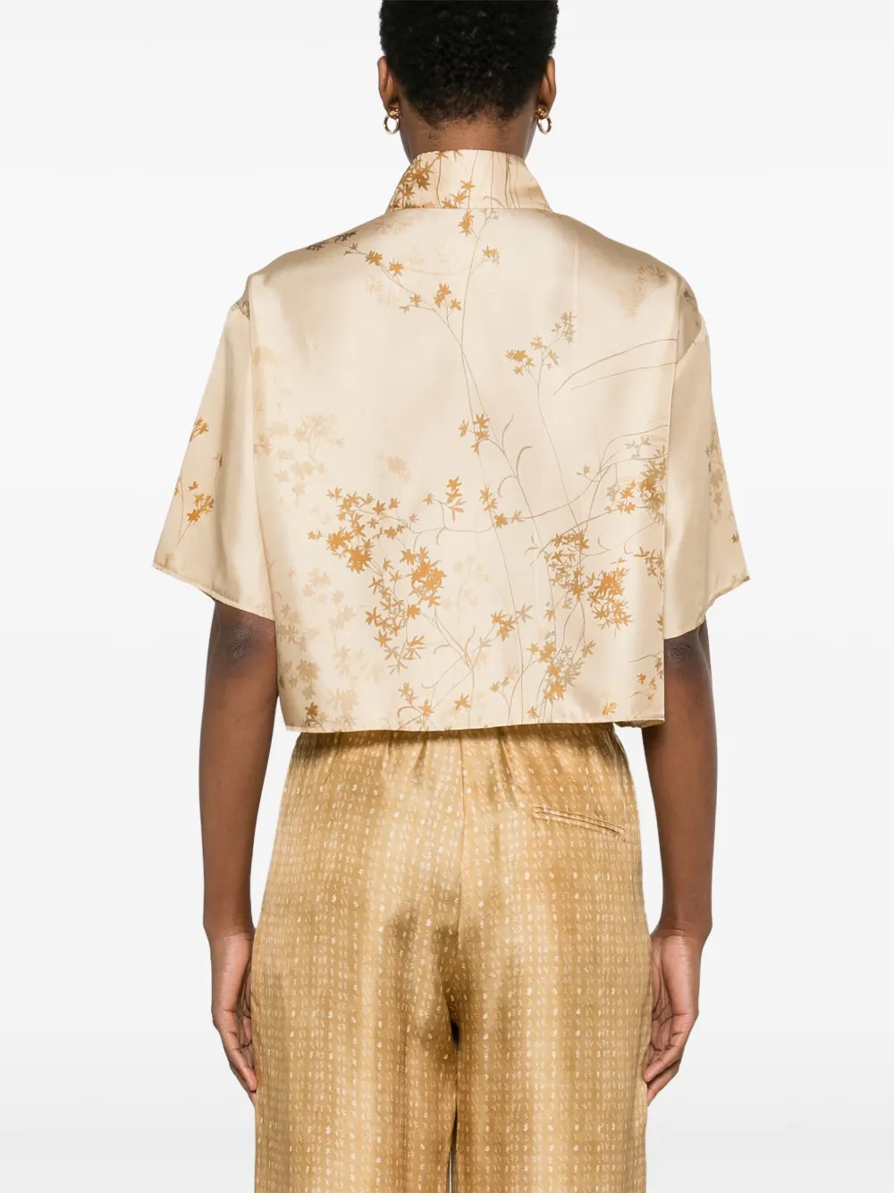 Alysi Zijden blouse Beige