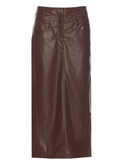 Urbancode falda midi de cuero artificial