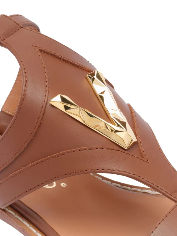 Via Roma 15 Flat Strappy Sandals | Brown | FARFETCH