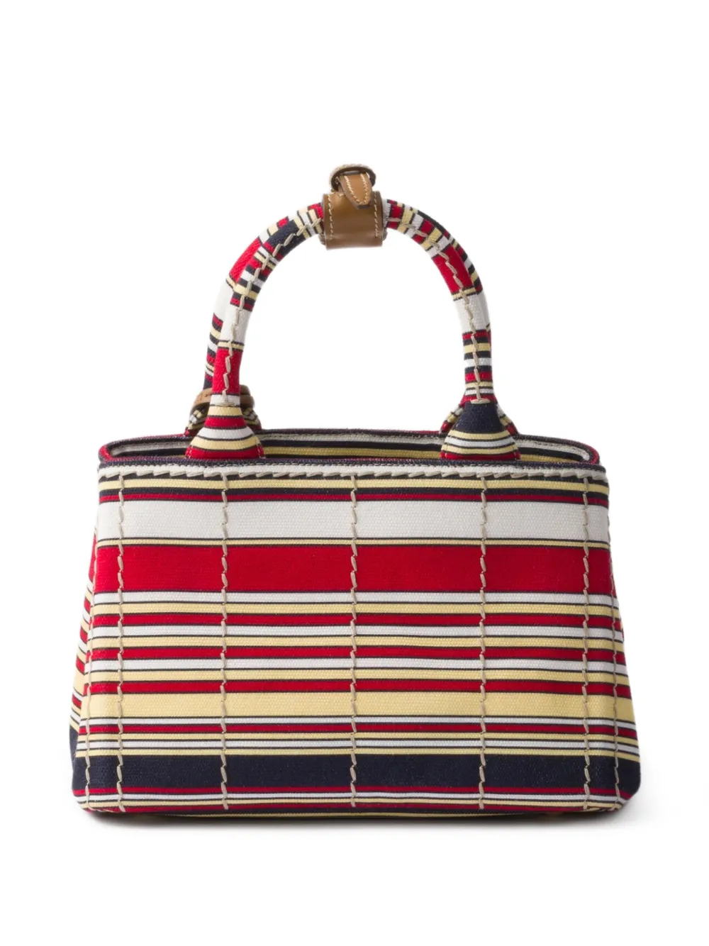 Prada Gestreepte canvas mini-tas Rood