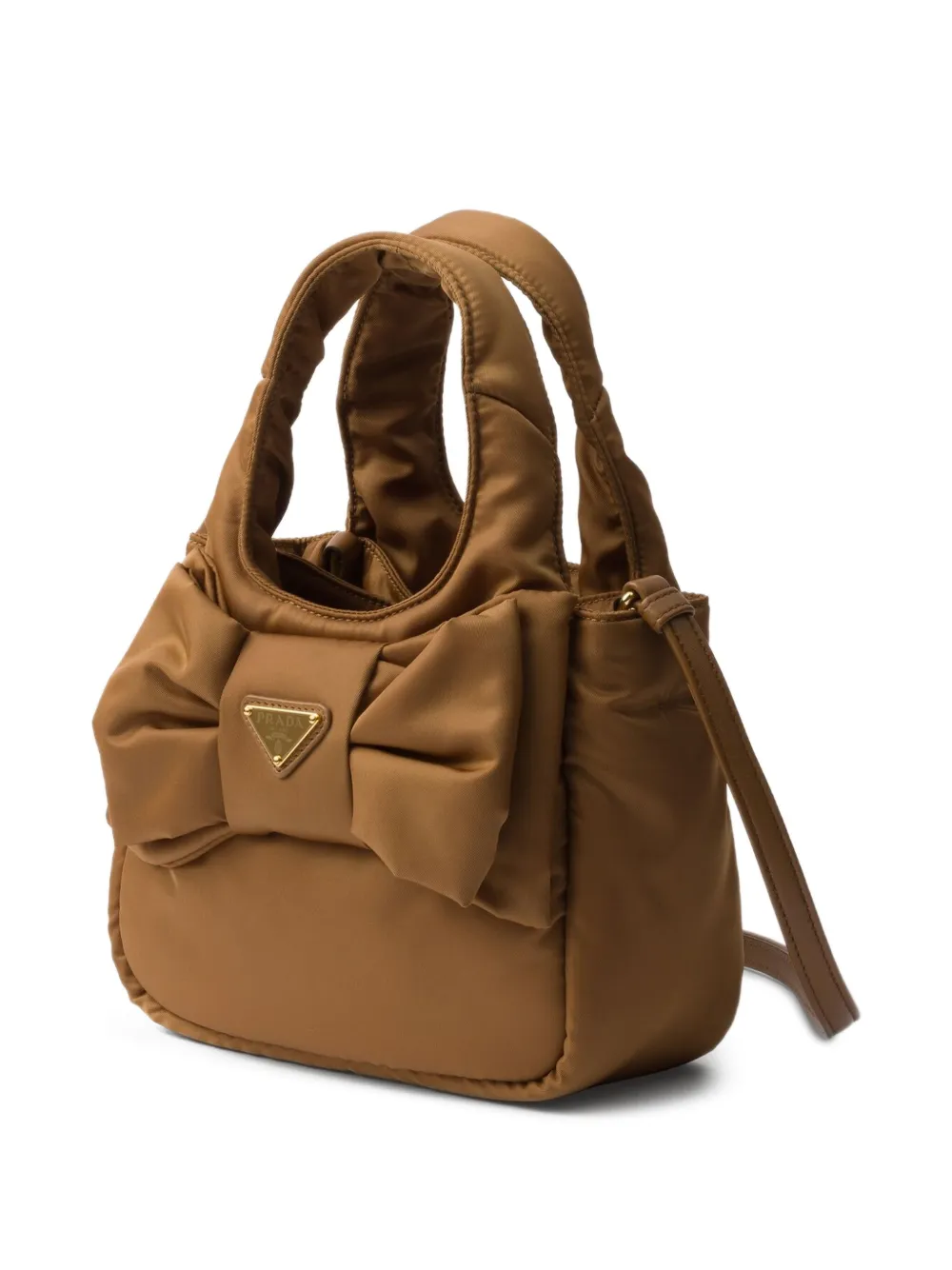 Prada Re-Nylon mini-tas met strikdetail Bruin