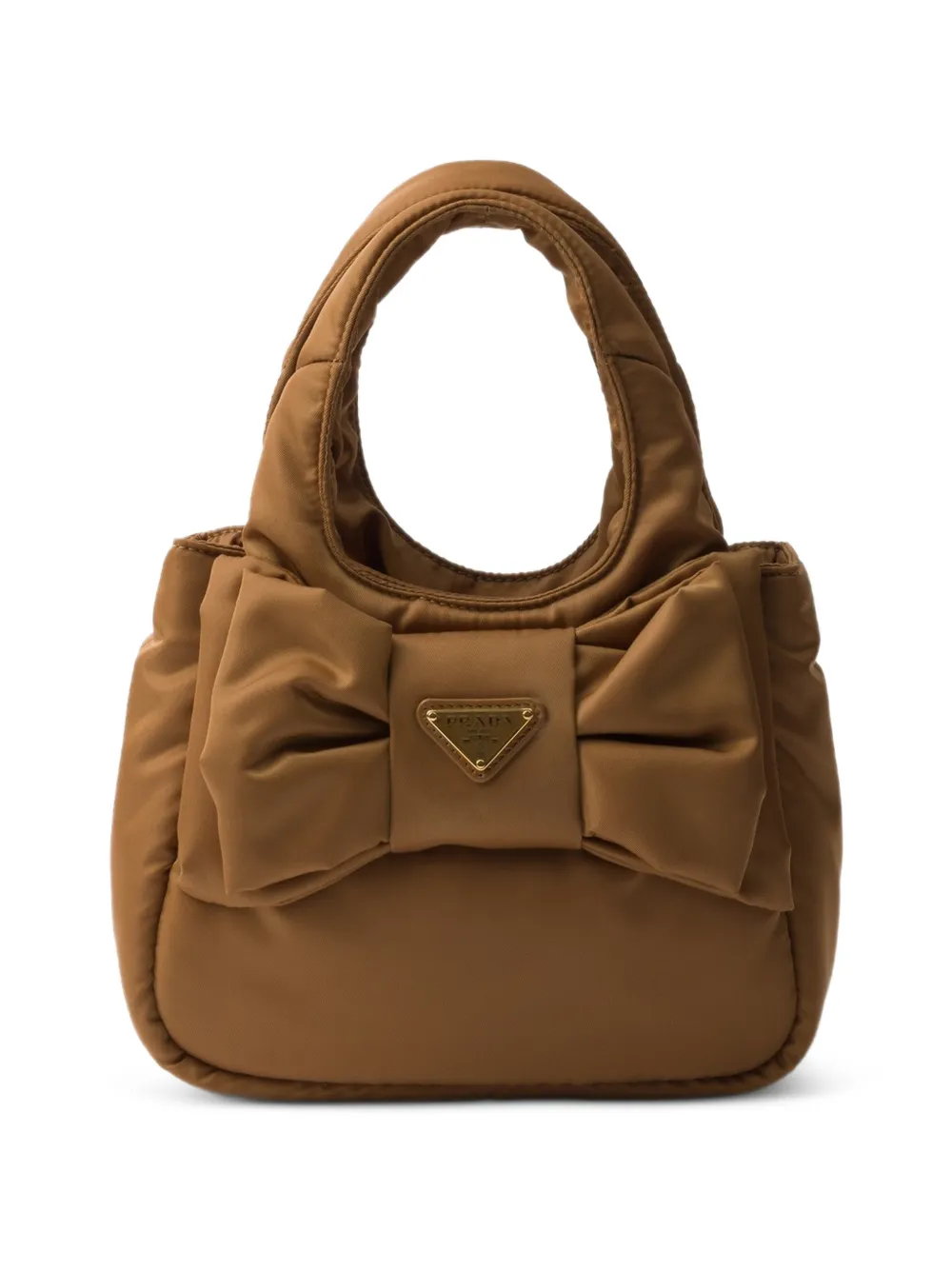 Prada Borsa mini Re-Nylon con fiocco - Marrone