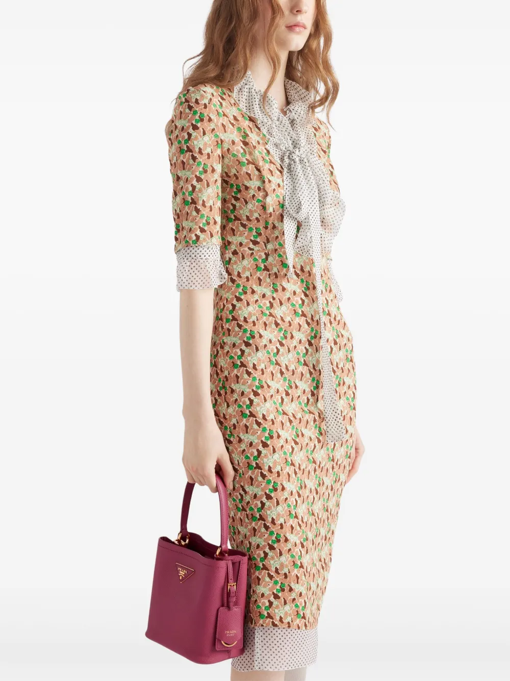 Prada Panier Saffiano kleine tas Roze