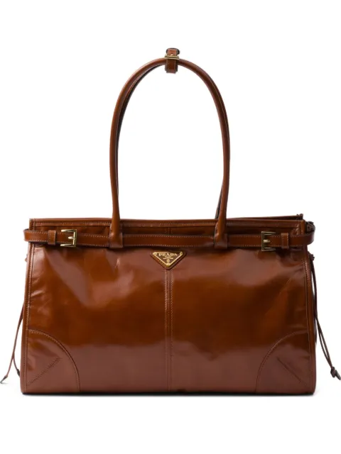Prada large Bonnie leather tote bag