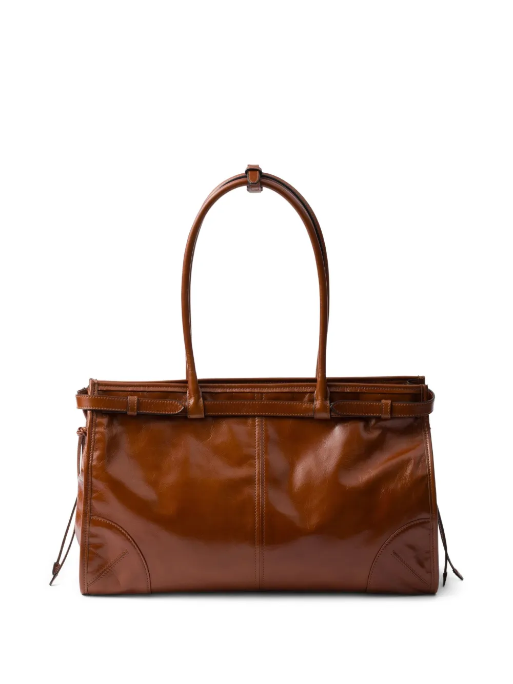 Prada Grote Bonnie leren shopper Bruin