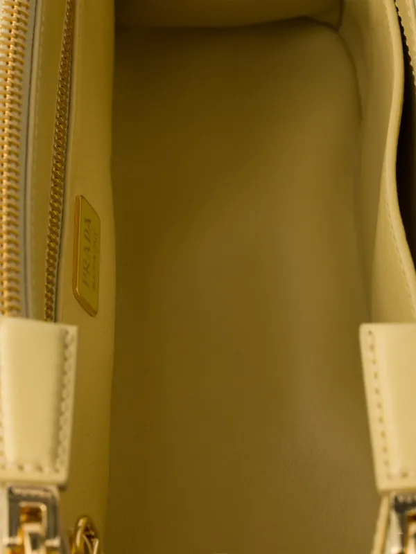 PRADA プラダ Galleria Bag Medium ガレリア ミディアム レザーショルダーバッグ  イエロー - PRADA プラダ Galleria Bag Medium ガレリア ミディアム レザー