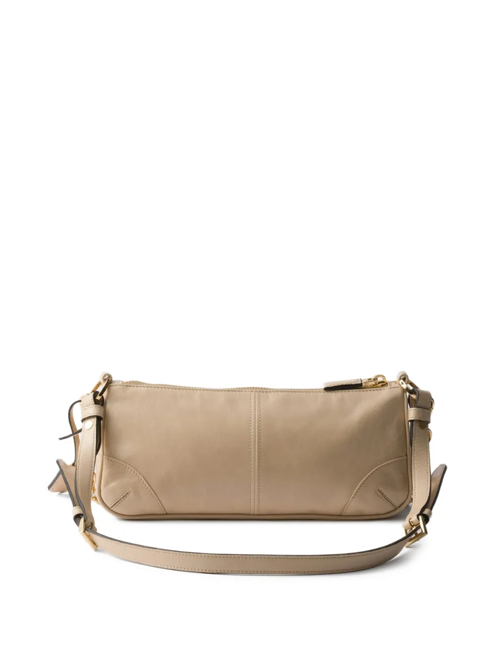 Prada Medium Re-Edition 2002 leren schoudertas Beige