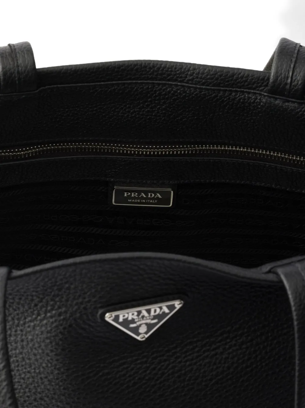 Prada Leren shopper Zwart