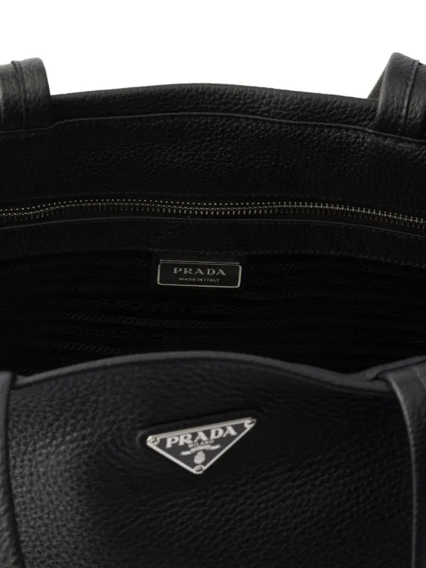 Prada レザー トートバッグ | ブラック | FARFETCH JP