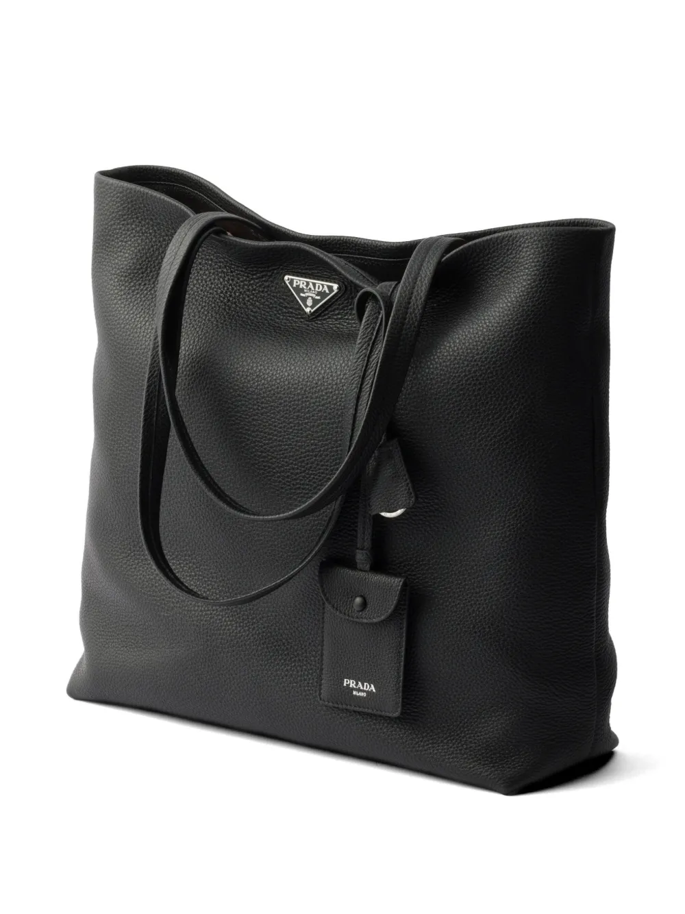 Prada レザー トートバッグ | ブラック | FARFETCH JP