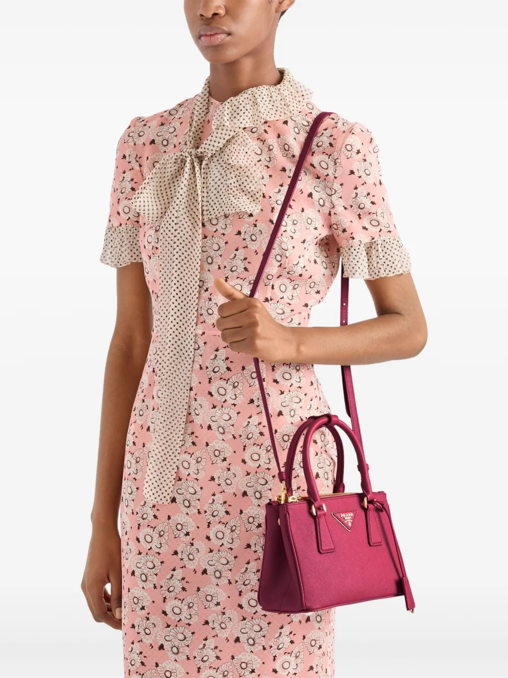 Prada Galleria Saffiano leren tas Roze