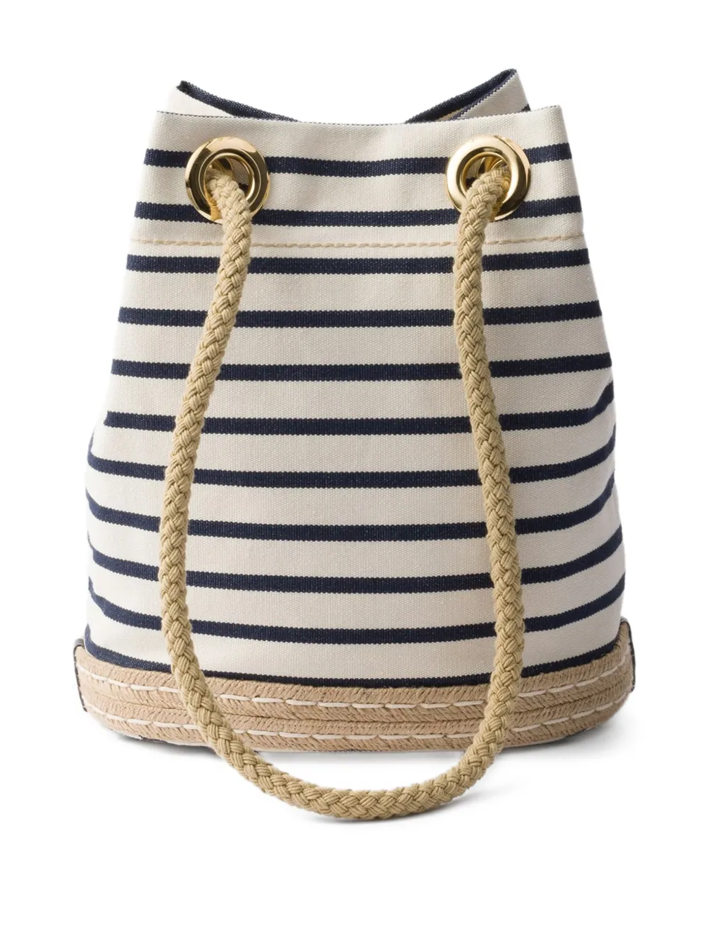 Prada Kleine gestreepte bucket-tas Wit